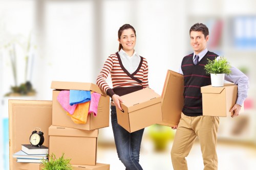 Household and business items prepared for storage in Swiss Cottage