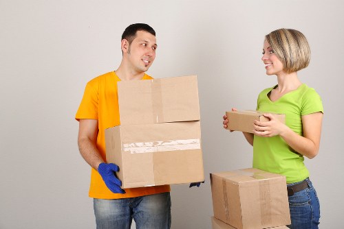 Swiss Cottage moving truck loaded with boxes for a local relocation